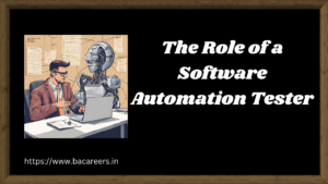 Illustration of software automation tester working on test automation framework with Selenium, API testing, CI-CD pipeline, scripts and bug tracking for QA automation
