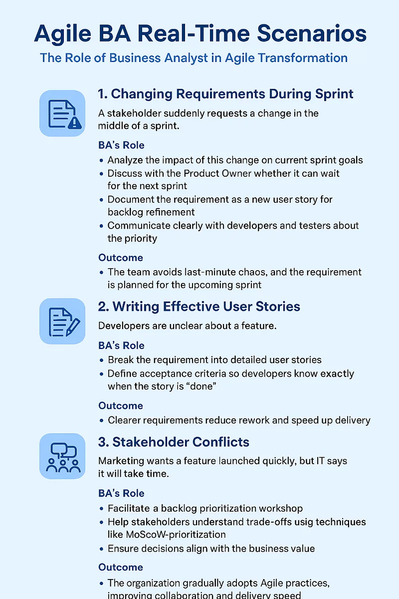 Agile BA real-time scenarios