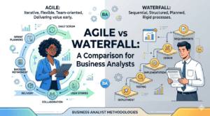 Agile vs Waterfall methodology comparison for Business Analysts
