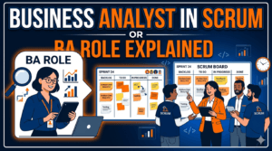 Business Analyst role in Scrum framework diagram for bacareers.in