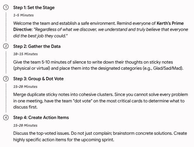 Step-by-Step Facilitating a Retrospective